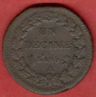 ** LOT  2  MONNAIES  - 1  DECIME  AN  5  A ** - 1795-1799 Direttorio