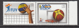 2015 Uruguay Volleyball Pair Complete Set Of 2 Stamps MNH - Uruguay