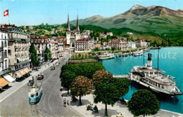 12956834 Luzern LU Schweizerhofquai Mit Rigi Dampfer Anleger Luzern - Altri & Non Classificati