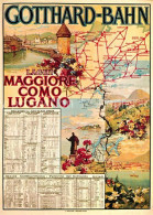 12948864 Gotthardbahn Plakat 1895 Fahrplan Lago Maggiore Como Lugano  Gotthardba - Autres & Non Classés