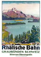 12948861 Rhaetische Bahn Graubuenden Silsersee Oberengadin Plakat 1916 Emile Car - Other & Unclassified