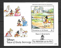 Disney St Vincent Gr 1992 Tales Of Ungle Scrooge - The Princess And The Pea #2 MS MNH - Disney