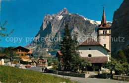12944278 Grindelwald Mit Kirche Und Wetterhorn Grindelwald - Autres & Non Classés
