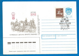 Lithuania Cover 1991 Year Horses - Lithuania