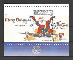 Disney St Vincent Gr 1991 Christmas Card #1 MS MNH - Disney