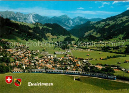 12931581 Zweisimmen Panorama Eisenbahn Zweisimmen - Autres & Non Classés