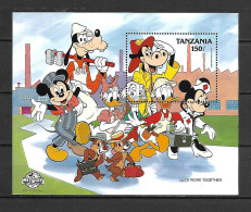 Disney Tanzania 1988 Let's Work Together MS MNH - Disney