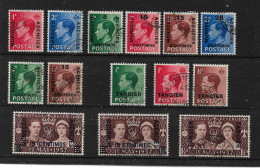 KING EDWARD VII + KING GEORGE VI CORONATION SETS FOR MOROCCO AGENCIES BRITISH,SPANISH,FRENCH CURRENCIES + TANGIER USED - Uffici In Marocco / Tangeri (…-1958)