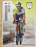 Card Kobe Goossens - Team Intermarche-Wanty - 2024 - Cycling - Cyclisme - Ciclismo - Wielrennen - Wielrennen