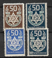 JUDAICA ISRAEL KKL JNF STAMPS 1947. ZIONISTS ORGANIZATION 50 YEARS -MNH - Nuovi (con Tab)