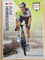 Card Rune Herregodts - Team Intermarche-Wanty - 2024 - Cycling - Cyclisme - Ciclismo - Wielrennen - Ciclismo