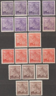 02/ Pof. 54-56, Colors And Shades - Unused Stamps