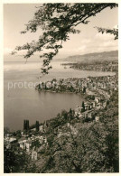 12920393 Montreux VD Fliegeraufnahme Lac Leman Seepartie Montreux - Sonstige & Ohne Zuordnung