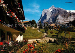 12910101 Grindelwald Wohnhaeuser Mit Wetterhorn Grindelwald - Autres & Non Classés