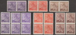 04/ Pof. 54-56, Pairs, Basic Colors - Unused Stamps