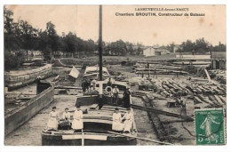 LANEUVEVILLE-devant-NANCY - Chantiers BROUTIN, Constructeur De Bateaux - ( 24 FEVRIER 1910 ) - BELLE ANIMATION - - Sonstige & Ohne Zuordnung