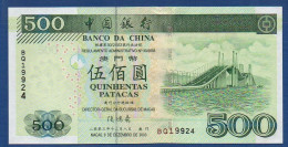 MACAU - Banco Da China - P.105 – 500 Patacas 2003 UNC, Serie BQ 19924 - Macau