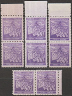 05/ Pof. 54, Border Pairs, Basic Colors - Unused Stamps