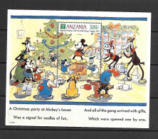 Disney Tanzania 1991 Christmas Cards MS #2 MNH - Disney