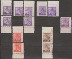 08/ Pof. 54-56, Corner Stamps, Basic Colors - Ungebraucht