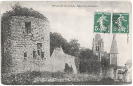 CPA DE DOURDAN  (ESSONNE)  ÉGLISE RUE DES FOSSÉS - Dourdan