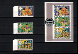 Aitutaki 1983 15th World Scout Jamboree Alberta Canada Set+block Postfrisch / MNH - Unused Stamps