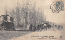 CULOZ (Ain) - Arrivée D'une Caravane De Bohémiens, Douaniers, Roulotte, Tsiganes, Gens Du Voyage - Voyagé 1906 (2 Scans) - Zonder Classificatie