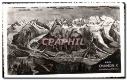 CPA Chamonix Chaine Mt Blanc  - Chamonix-Mont-Blanc