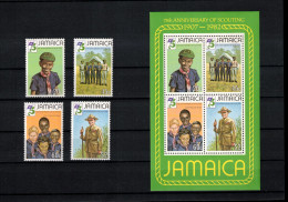 Jamaica 1982 75th Anniversary Of Scouting Set+block Postfrisch / MNH - Ungebraucht