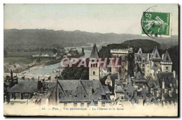 CPA Pau Vue Panoramique Le Chateau Et Le Gave - Pau