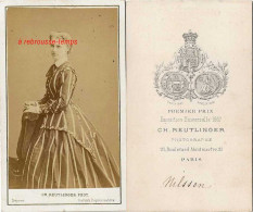 CDV Par REUTLINGER à Paris- Christine NILSSON Cancatrice 1843-1941-artiste-très Bel état - Antiche (ante 1900)