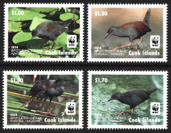 BIRDS Cook Islands 2014 Bird WWF Oiseaux Vögel Fauna Pajaros Wild Life Song Birds MNH Stamps Full Set - Altri & Non Classificati