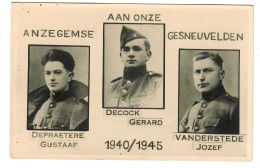 Anzegem   FOTOKAART  Aan Onze Anzegemse Gesneuvelden 1940-1945  TWEEDE WERELDOORLOG - Anzegem