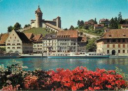 Navigation Sailing Vessels & Boats Themed Postcard Switzerland Schaffhausen Mit Munot - Sailing Vessels