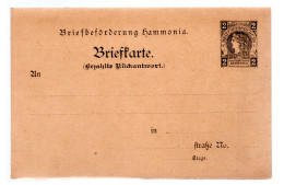 Privatpost Ganzsache-Karte Mit Antwort Harmonia , 2 Pfg. Ungebraucht - Postes Privées & Locales