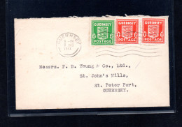Guernsey Nr. 1 Und 2 (2) Auf Kleinform. Brief - Ocupación 1938 – 45