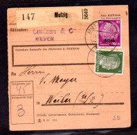 Dt. Besetzung Elsaß Paketkarte Mischfr. Elsaß/DR - Ocupación 1938 – 45