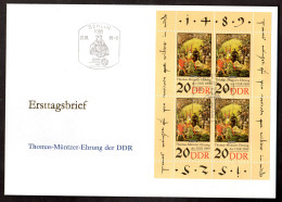 DDR, FDC  Kleinbogen "Geburtstag Von Thomas Müntzer" - Otros & Sin Clasificación