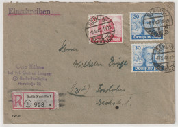 Berlin Goethe: Einschreibbrief Mit 20 Und 30 (2x) Pfg. Goethe - Storia Postale