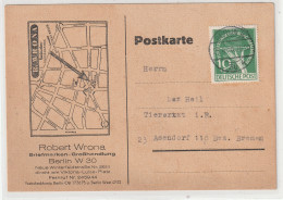 Berlin: Währungsgeschädigte 10 Pfg. Auf Fernkarte - Storia Postale