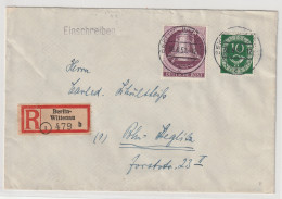 Berlin - Glocke Links, 40 Pfg.+ ZuF Auf Orts-Einschreibbrief - Lettres & Documents