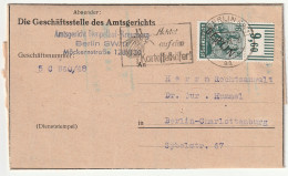Berlin: Schwarzaufdruck 16 Pfg. W/OR Auf Gerichtsschreiben - Storia Postale