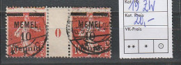 Memel: Nr. 19 Mit Zwischensteg, Gest. - Memel (Klaïpeda) 1923