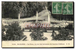 CPA St Cloud Le Parc Vu Sur Les Terrasses De L Ancien Chateau - Saint Cloud