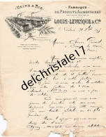 44 0345 NANTES LOIRE INFÉRIEURE 1895 Fabrique Produits Alimentaires Louis LEVESQUE & Cie Usine à Riz à PICAUD - 1800 – 1899