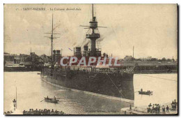 CPA Bateau Guerre Saint Nazaire Le Cuirasse Amiral Aube - Steamers