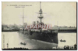 CPA Bateau Guerre Saint Nazaire Le Cuirasse Amiral Aube - Steamers