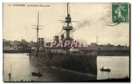 CPA Bateau Guerre St Nazaire Le Cuirasse Amiral Aube - Steamers