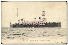 CPA Bateau Guerre L Amiral Aube Croiseur Cuirasse - Steamers