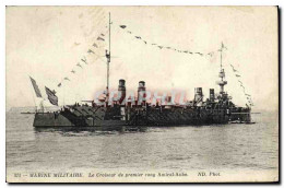 CPA Bateau Guerre Marine Militaire Le Croiseur De Premier Rang Amrial Aube  - Steamers